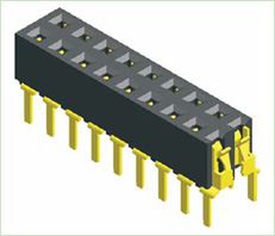 2,54 mm Vrouwelijke kop met dubbele rij Duizendpoot voettype